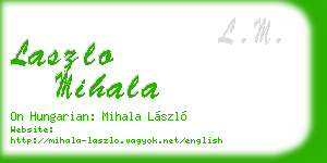 laszlo mihala business card