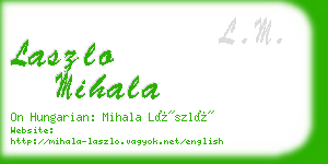 laszlo mihala business card